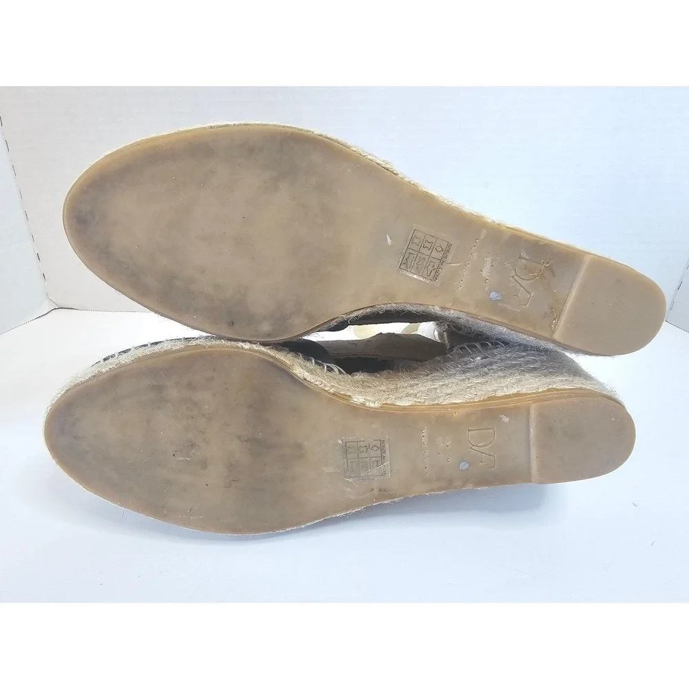 Diane von Furstenberg Marcelle Espadrille Wedge Sandals Blue Calf Leather  SZ 11